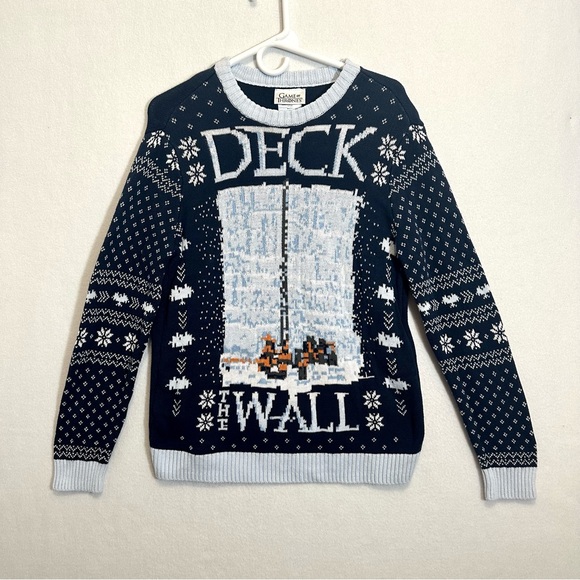 Game of Thrones Mens Sweater GOT Deck the Wall Ugly Sweater Size M - Picture 1 of 6